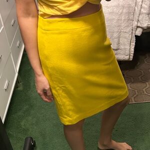 J. Crew Bright Yellow Pencil Skirt